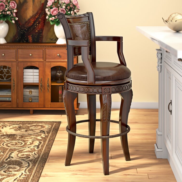 Cherry wood best sale swivel bar stools